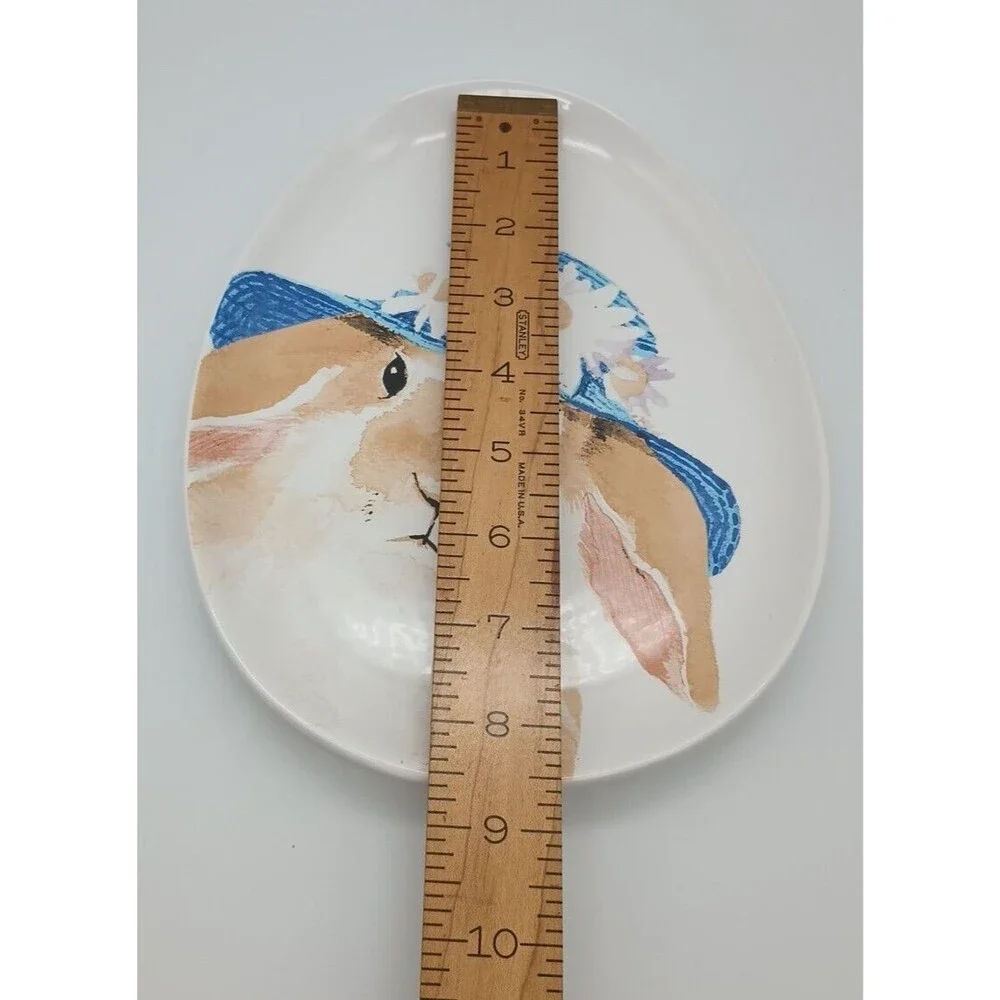 arlington designs easter Bunny Plate Egg Shaped Hat Daisies